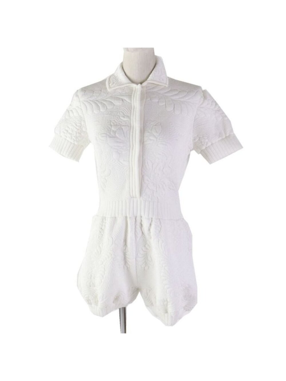 Fendi 20 Fzd880 Embossed Furled Weave Short Sleeves Length All-in-one - Picture 2 of 11